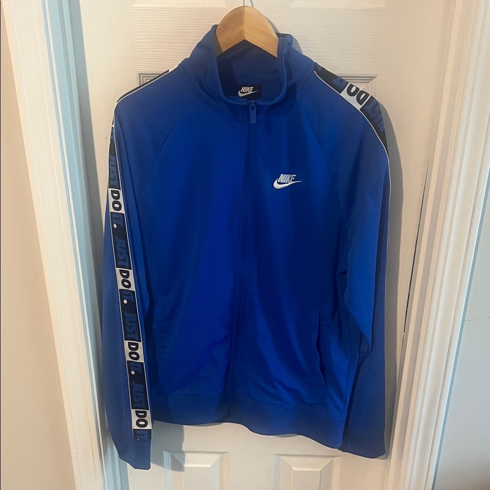 Nike Royal Blue Track Jacket with Logo Men Size Medium